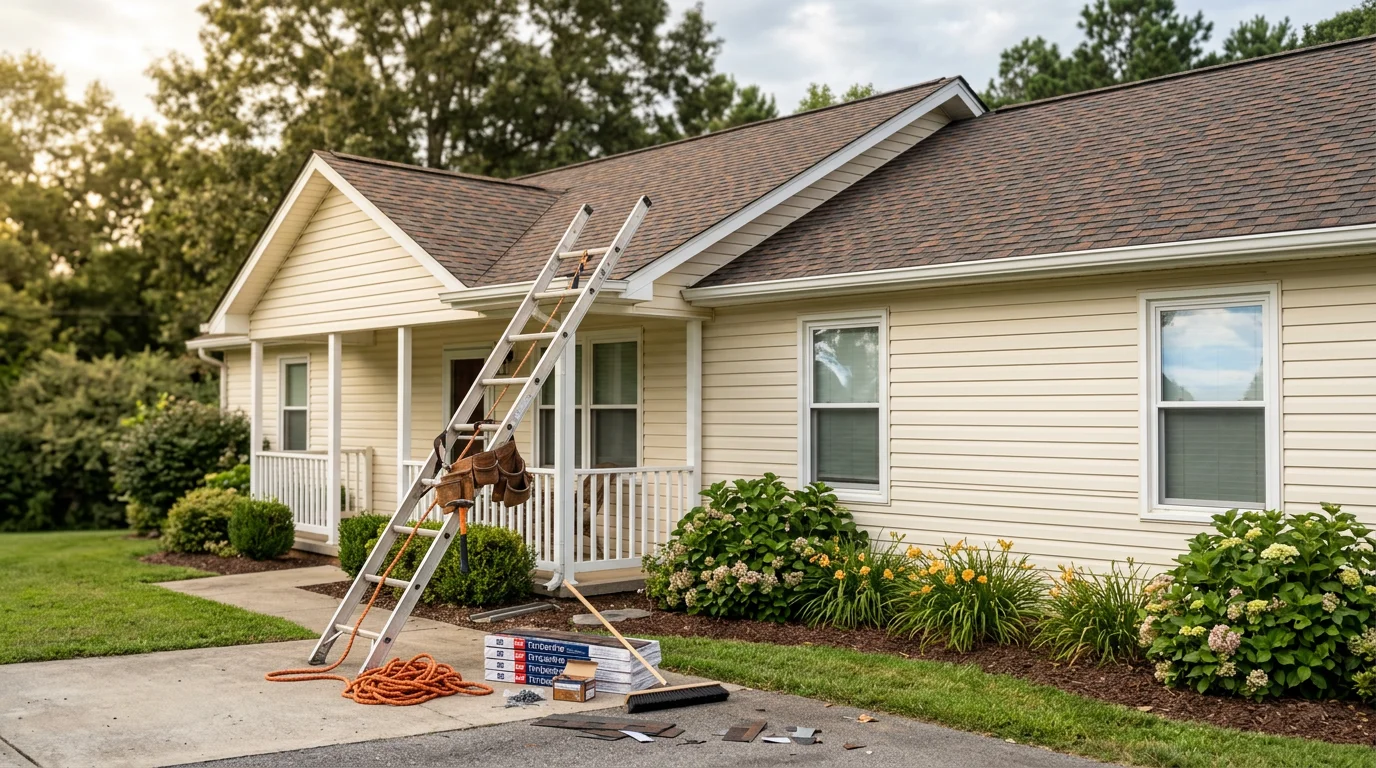 New roof installation on residential home